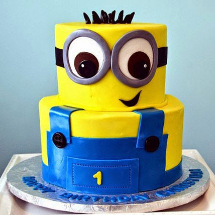 2 Tier Minion Cake 3kg | Gift Minion 3d Cartoon Cake for ...